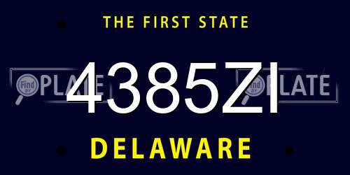 4385ZI Delaware License Plate
