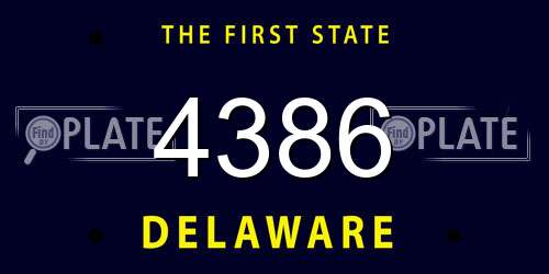 4386 Delaware License Plate