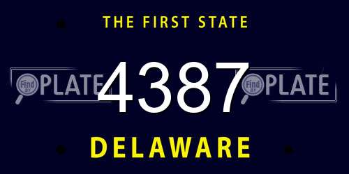 4387 Delaware License Plate