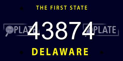 43874 Delaware License Plate