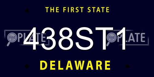438ST1 Delaware License Plate