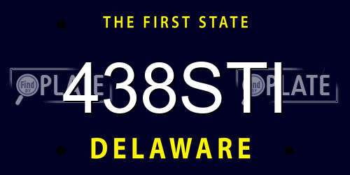 438STI Delaware License Plate