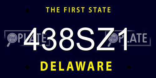 438SZ1 Delaware License Plate
