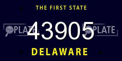 43905 Delaware License Plate