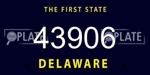 43906 Delaware License Plate