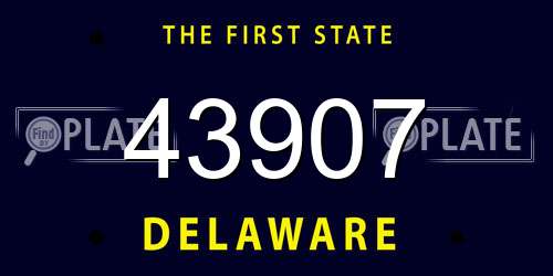 43907 Delaware License Plate