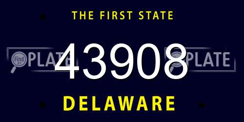 43908 Delaware License Plate