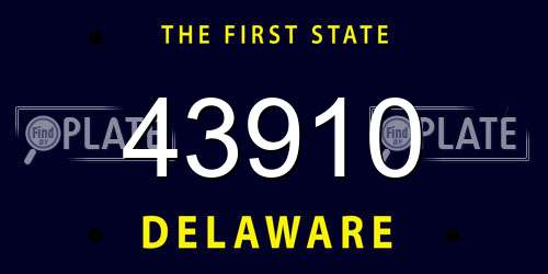 43910 Delaware License Plate