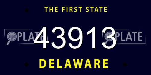 43913 Delaware License Plate