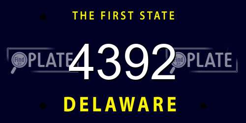4392 Delaware License Plate