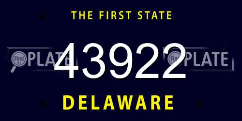 43922 Delaware License Plate