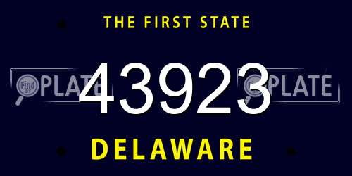 43923 Delaware License Plate
