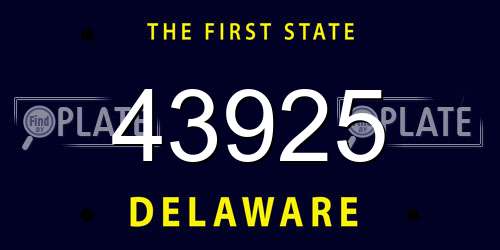 43925 Delaware License Plate