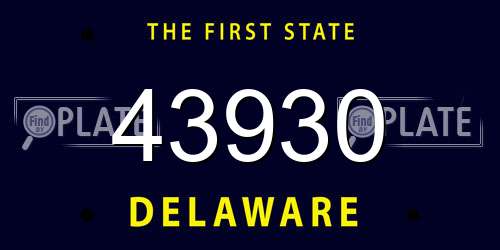 43930 Delaware License Plate