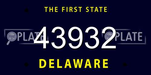 43932 Delaware License Plate