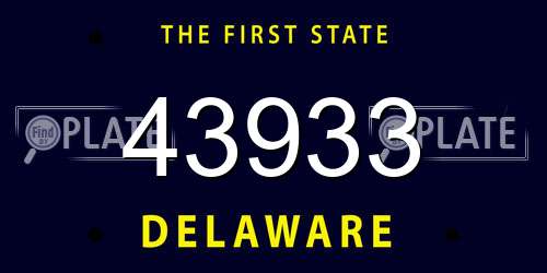 43933 Delaware License Plate