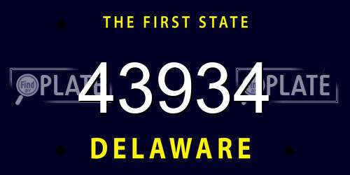 43934 Delaware License Plate