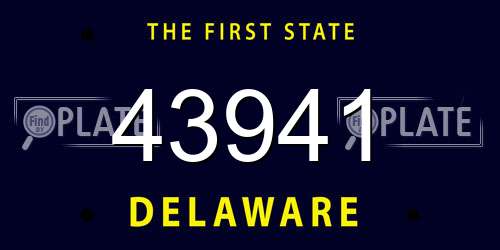 43941 Delaware License Plate