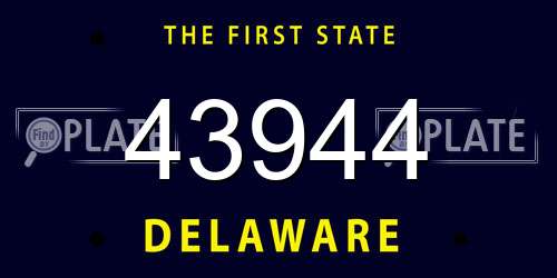 43944 Delaware License Plate