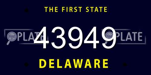 43949 Delaware License Plate