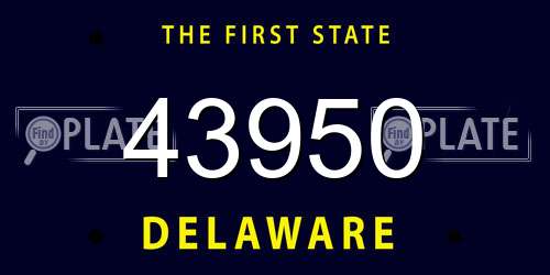 43950 Delaware License Plate