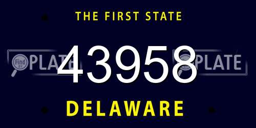 43958 Delaware License Plate