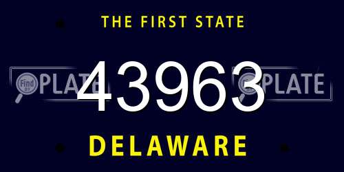 43963 Delaware License Plate