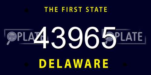43965 Delaware License Plate