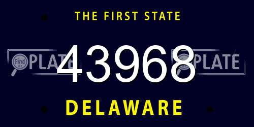 43968 Delaware License Plate