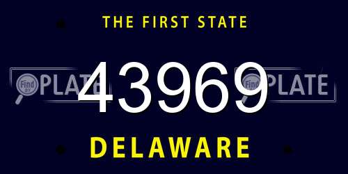 43969 Delaware License Plate
