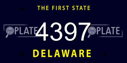 4397 Delaware License Plate