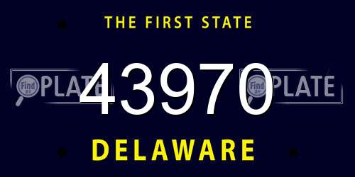 43970 Delaware License Plate