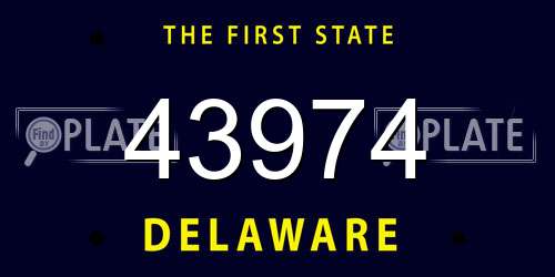 43974 Delaware License Plate