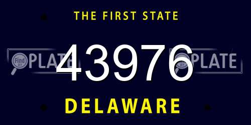 43976 Delaware License Plate