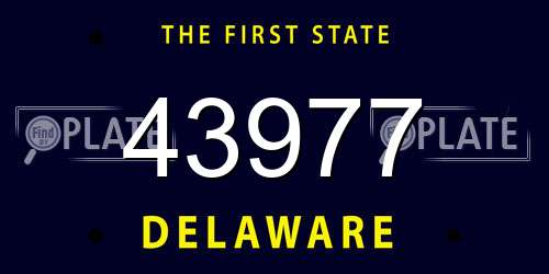 43977 Delaware License Plate