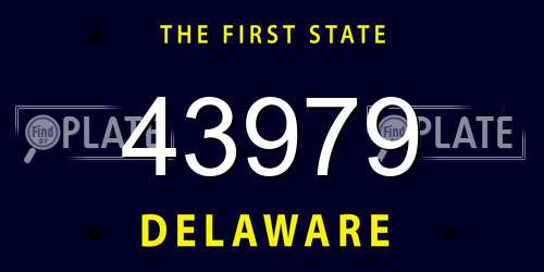 43979 Delaware License Plate