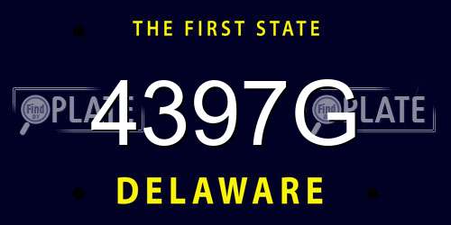 4397G Delaware License Plate