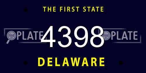 4398 Delaware License Plate