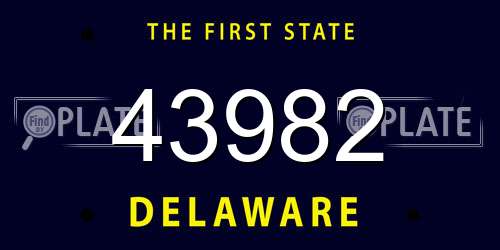 43982 Delaware License Plate