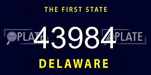 43984 Delaware License Plate