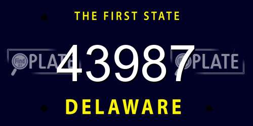 43987 Delaware License Plate