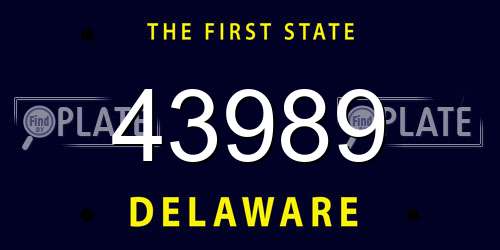 43989 Delaware License Plate
