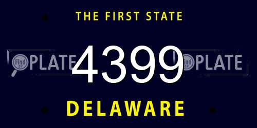 4399 Delaware License Plate