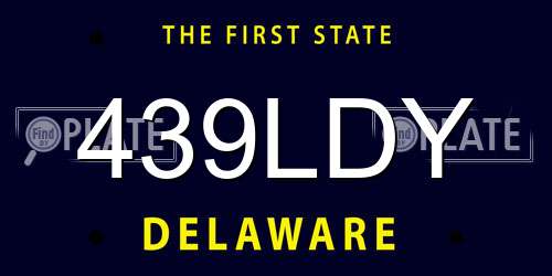 439LDY Delaware License Plate