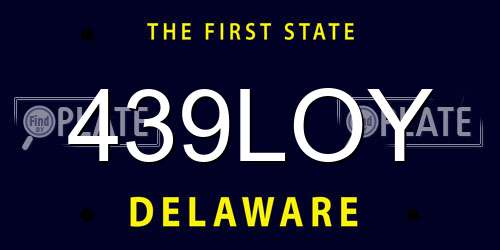 439LOY Delaware License Plate