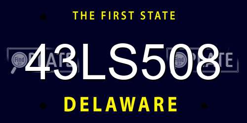 43LS508 Delaware License Plate