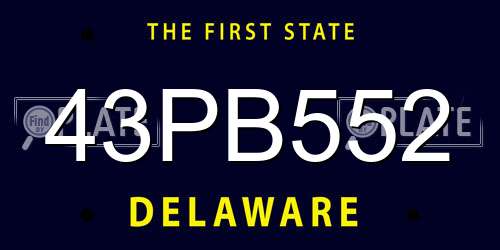 43PB552 Delaware License Plate
