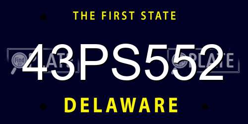 43PS552 Delaware License Plate