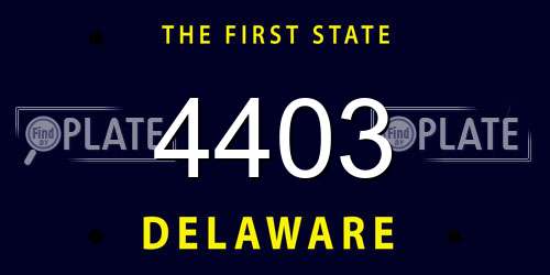 4403 Delaware License Plate