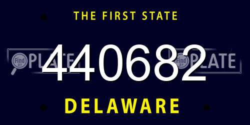 440682 Delaware License Plate